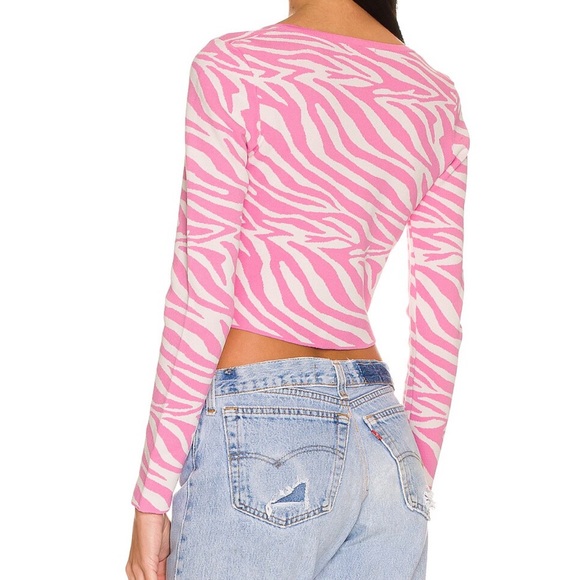 Superdown tie front cardigan - Pink Zebra print - L - Picture 2 of 2